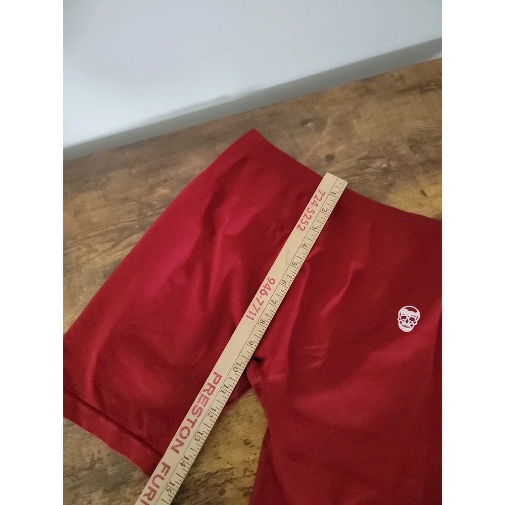 Gymreaper Infinity Seamless Shorts XL Womens Red Stretch Gym Fitness Scrunch Fit